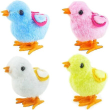 Wind Up Toy Plush Jumping Chicks, Educational Easter Toys for Toddlers, Clockwork Jumping Playset, 4 Pcs