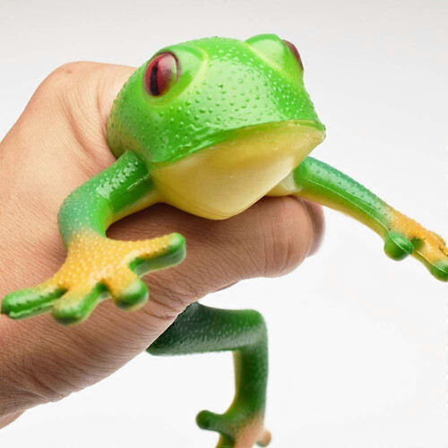 Squishy Frog Toy Green Stretchable Rubber Realistic Design Soft Texture for Stress Relief Fun 2