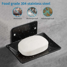 Wall Mounted Soap Dish, Self-Adhesive & Wall Mounted Stainless Steel Shower Soap