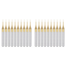 20PCS Titanium Coat Carbide End Mill Engraving Milling Cutter CNC Router Bits for PCB Machine, 1/8 Inch Shank 0.3Mm