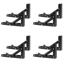 8Pcs Campervan Folding Bracket Table Shelf Motorhome Caravan Black Finish Stainless Steel Folding Bracket