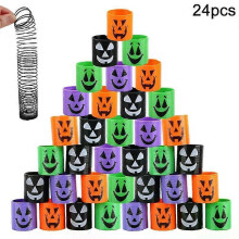 (24Pcs) unique 12/24pcs Halloween Theme Coil Springs Toys Kids Halloween Party Favors Trick or Treat Gifts Boy Girl Birthday Goodie Bag Fillers