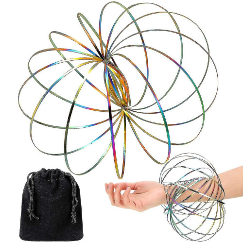 Flow Rings Toys 3D Arm Spring Magic Flow Ring Stainless Steel Multi Sensory Educational and Interactive Spring Toy