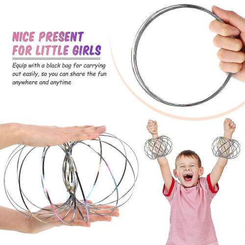 Flow Rings Toys 3D Arm Spring Magic Flow Ring Stainless Steel Multi Sensory Educational and Interactive Spring Toy 2
