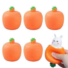 (6pcs, White) 2026 Easter Carrots Rabbits Fidgets Toys Carrots Pops-Up Bunny Toy for Kids Funny Sensory Stress Toys-wdd
