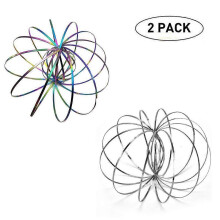 Stainless Steel Flow Rings Kinetic Bracelet Toy with Smooth Motion for Kids and Adults Silver and Multicolor