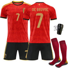 (Size 7 with socks + protective gear, #22) (No. 7 De Bruyne) Belgium Home Jersey – 2026 World Cup