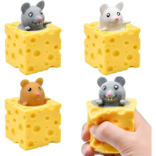 3 Pack Fidget Sensory Toys, Squeeze Toys, Cheese, Decompression, Mouse Cup, Anti-Stress Hand Toys, Anti-Anxiety Stretchy Toys for Adults and Kids