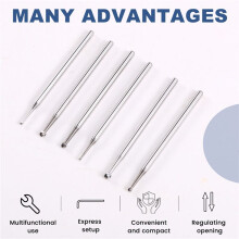 6Pcs Large Blade Burr, 3/32Inch Shank Round Shape Jewelry Making Burs Lapidary Engraving Bits for Rotary Tools