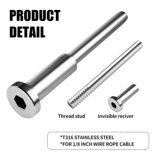 52PCS Cable Railing Kit,1/8Inch Stainless Steel Cable Railing Hardware for Cable Railing - Easy Installation for Decks 2