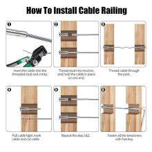 52PCS Cable Railing Kit,1/8Inch Stainless Steel Cable Railing Hardware for Cable Railing - Easy Installation for Decks