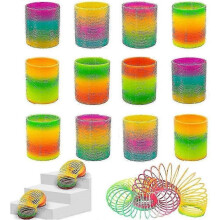 Rainbow Magic Spring, 12 Pcs Colorful Neon Plastic Spring Toy for Party Supplies, Easter, Halloween Gifts