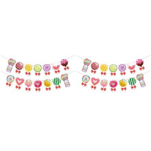 4X Set di Decorazioni per Feste Candyland, Striscioni Colorati Candyland e Decorazioni per Lecca-Lecca un Vortici per Feste un Tema Caramelle