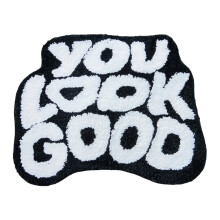 Tapis d'entrée de salle de bain imprimé alphabet, antidérapant et absorbant