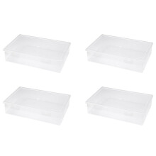 4X Akten-Organizer Aus Kunststoff, Transparent, Quadratisch, Aufbewahrungsbox,, Aufbewahrungsbox, Aktenaufbewahrungsbox, M