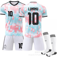 (Size 10 with socks, #M) (No. 10 LUKAKU) Belgium Away Jersey – 2026 World Cup