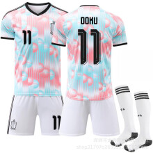 (Size 11 with socks, #3XL) (No. 11 DOKU) Belgium Away Jersey – 2026 World Cup