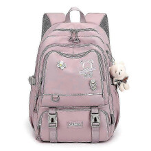 (Purple) Children School Bags For Girls Large Schoolbag Kawaii Primary School Book Bag School Backpack Kids Waterproof Travel Rucksack