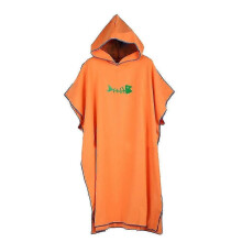(Orange) Microfiber Towels Diving Suit Change Robes Poncho Hood Quick-drying Hooded Towel Absorbent Sweat-absorbent Swim Robe Beach Towel