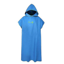 (Sky blue) Microfiber Towels Diving Suit Change Robes Poncho Hood Quick-drying Hooded Towel Absorbent Sweat-absorbent Swim Robe Beach Towel