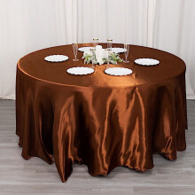 Nappe ronde en satin BalsaCircle 120" couleur marron cannelle