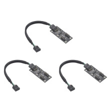 3X USB-Hub, USB-Splitter, USB 2.0, 9-Polig, auf Dual-9-Polig, Hub-Adapter, Riser, Motherboard, USB-9-Poliger Anschluss, 1 auf 2, Verlängerungskabel