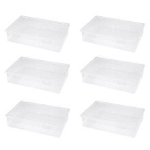 6X Plastic File Organizer Transparent Square Storage Box Storage Box File Storage Box M