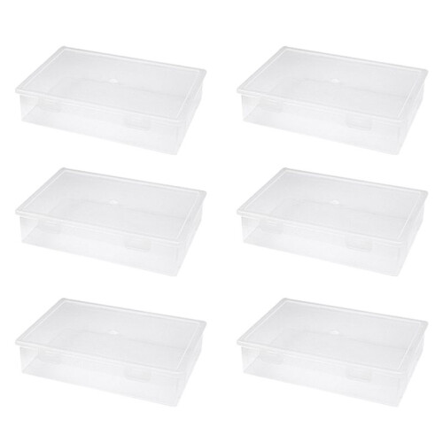6X Plastic File Organizer Transparent Square Storage Box Storage Box File Storage Box M