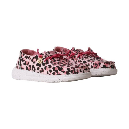 Mocassin à lacets - HEY DUDE - Wendy Y Getaway Lace - Rose/Leopard - Enfant T.31 - Dessus textile 2