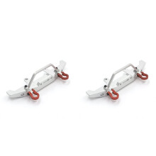 2X Metalen Voorbumper voor WPL C14 C24 C24-1 1/16 RC Auto 4X4 Truck & Crawler Upgrade Onderdelen Accessoires, Zilver