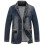(blue1, M) Men's Jacket Denim Jacket Spring And Autumn Suit Blazer Jeans Patchwork Leather Slim Fit Jacket 1