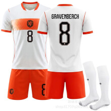 (No. 8 with socks, #20) (No. 8 GRAVENBERCH) 2026 USA/Canada/Mexico World Cup Netherlands Away Jersey (Depay)
