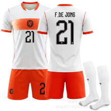 (No. 21 with socks, #S) (No. 21 F.DE JONG) 2026 USA/Canada/Mexico World Cup Netherlands Away Jersey (Depay)