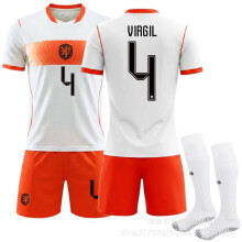 (No. 4 with socks, #3XL) (No. 4 VIRGIL) 2026 USA/Canada/Mexico World Cup Netherlands Away Jersey (Depay)