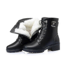 (39) With Whit Fur Winter Ankle Boots Warm Non-slip For Women