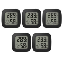 5X LCD Digital Thermometer Hygrometer Magentic Temperature Meter Humidity Sensor Weather Station Black