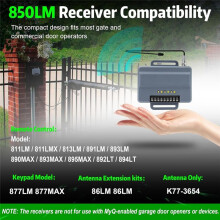 For 850LM Door and Garage Door Opener Receivers, 3-Channel Gated Communities and Commercial Building Design