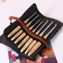 Handle Crochet Hooks, Beech Wood Crochet Hooks Set (3.0mm-6.0mm) Crochet Kit ,  Crochet Needles for Crocheting