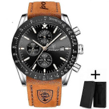 (Silver black) 2023 New Men Watches Brand Luxury Silicone Strap Waterproof Sport Quartz Chronograph Military Watch Men Clock Relogio Masculino