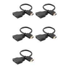 5X Splitter One in Two Male to Double Female Adapter Cable One Supports 480P 720P, 1080I, 1080P