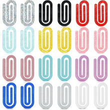 24 Stück Acryl Papierklammern, 4x2 Zoll Große Kunststoffpapierklammern, Geschenke für Lehrer & Schüler, Schreibtisch & DIY Charms & Lesezeichen