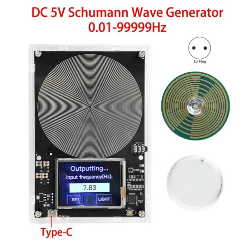 7.83Hz Schumann Waves Resonance Generator Frequency Pulse Audio Resonator Type-C Interface 0.01-099999Hz EU Plug 1