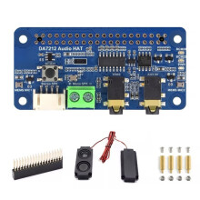 DA7212 I2S-Audioplatine mit Lautsprecher für Raspberry Pi, Stereo-Codec, Zwei Mikrofone, Kopfhörer- und AUX-ein-/Ausgang