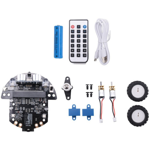 3X Kit Robotique Programmable Robot Basé sur BBC Microbit V2 et V1 pour L'Éducation au Codage STEM avec Batterie Rechargeable (A)