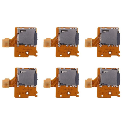 6X Micro- TF Card Slot Socket Board Replacement for   Game Console Card Reader Slot Socket