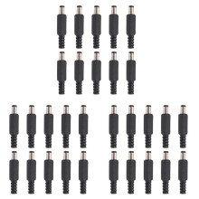 30 StÜCke 5,5X2,1mm Männlichen Löten Walze Spitze Stecker Buchsen Gerade AnschlÜSse FÜR Strom Versorgung LED Leuchten Schalter Schwarz