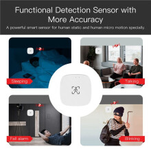 3X ZigBee Human Presence Motion Sensor with Luminance/Distance Detection 5/110/220V Tuya Life Home Automation