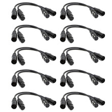 10X XLR Male 3 Pin to XLR Female 5 Pin & XLR Female 3 Pin to XLR Male 5 Pin Audio Cable, for Microphone DMX Stage Light