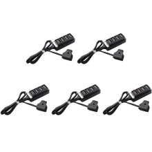 5X D-Tap Male to 4-Port P-Tap Female Camera Power Supply Distributor DTAP Fourway Splitter