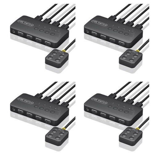 4X USB  Shared Controller Adapter 4 Inputs 4 Outputs for Laptop Computer Printer Keyboard Mouse Monitor